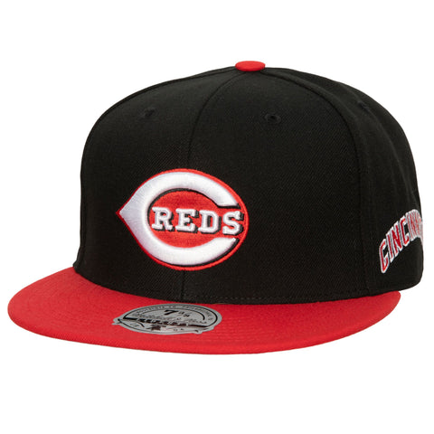 Cincinnati Reds Mitchell & Ness Fitted Bases Loaded Coop Cap Hat Grey UV