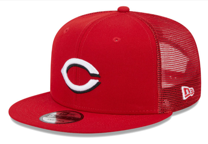 Cincinnati Reds Snapback New Era Red Mesh Trucker Cap Hat Grey UV