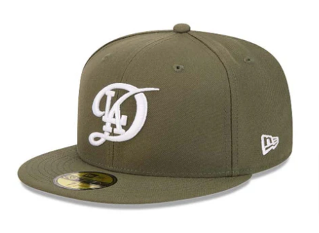 Los Angeles Dodgers Fitted New Era 59Fifty City Connect Logo Olive Cap Hat - THE 4TH QUARTER