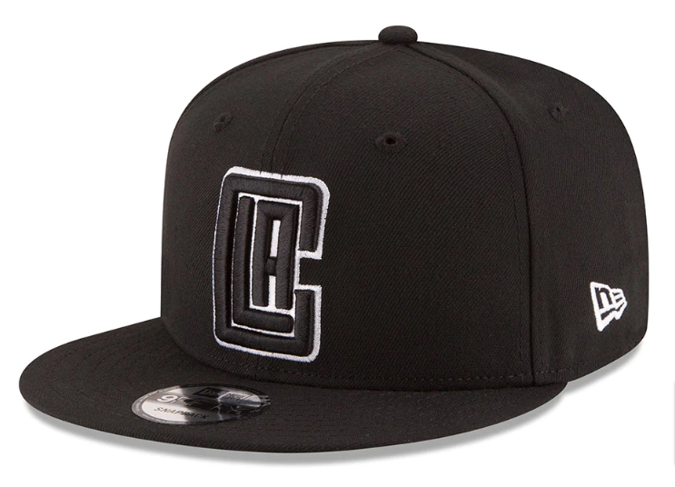 Los Angeles Clippers Snapback New Era Basic Cap Hat Black White Outline - THE 4TH QUARTER