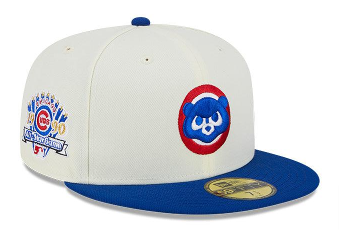 Chicago Cubs Fitted New Era 59Fifty 90 ASG Chrome Blue Cap Hat Grey UV - THE 4TH QUARTER