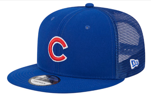 Chicago Cubs Snapback New Era Mesh Trucker Blue Cap Hat Grey UV