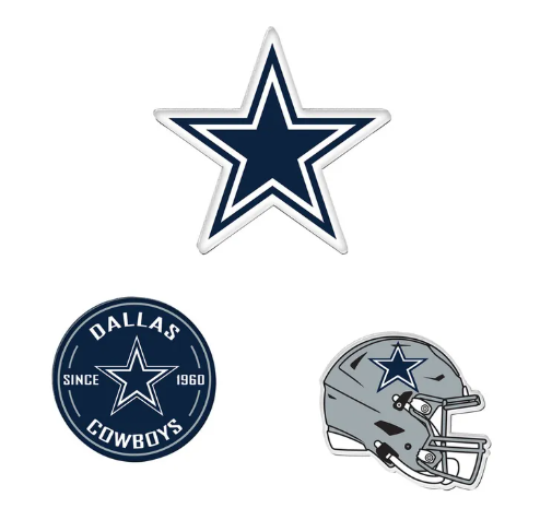 Dallas Cowboys 3 Piece Precision Cut Acrylic Magnet Set - THE 4TH QUARTER