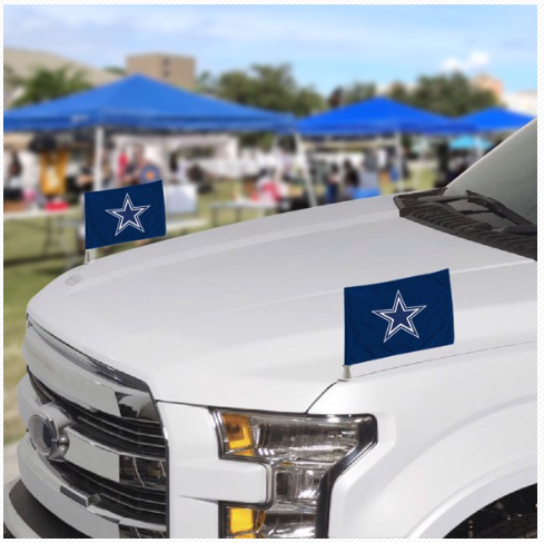 Dallas Cowboys Auto Ambassador 2PC Car Mini Flag Set - THE 4TH QUARTER