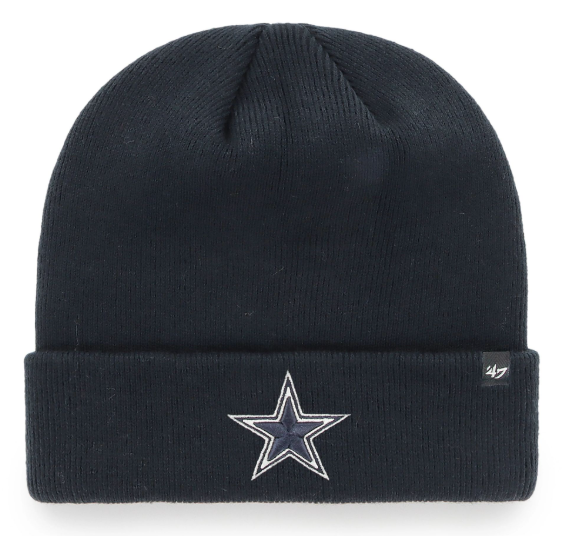 Dallas Cowboys Beanie 47 Brand Embroidered Knit Fold Navy