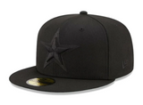 Dallas Cowboys Fitted New Era 59Fifty Black on Black Cap Hat - THE 4TH QUARTER