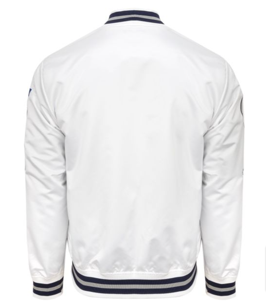 Dallas Cowboys Mens Jacket Mitchell &amp; Ness City Collection Satin White Jacket - THE 4TH QUARTER
