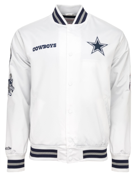 cowboy jacket XS ホワイト　白　white bei Dallas Cowboys Mens Jacket Mitchell & Ness City Collection Satin White