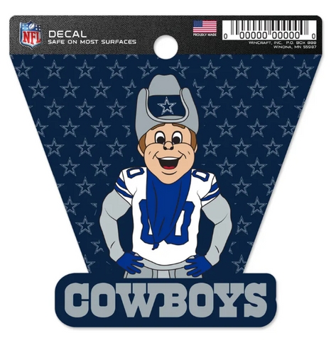 Dallas Cowboys Clean Cut Decal 3 x 4 Mascot