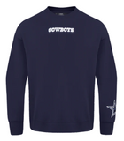 Dallas Cowboys Mens Sweatshirt Pro Standard Wingspan Drop Shoulder Fleece Crew Neck Navy