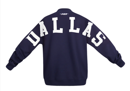 Dallas Cowboys Mens Sweatshirt Pro Standard Wingspan Drop Shoulder Fleece Crew Neck Navy