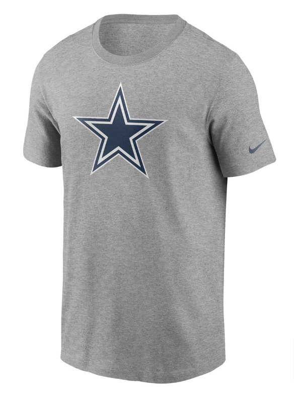 Dallas Cowboys Men's T-Shirt Nike Essential Logo Grey Tee - THE 4TH QUARTER