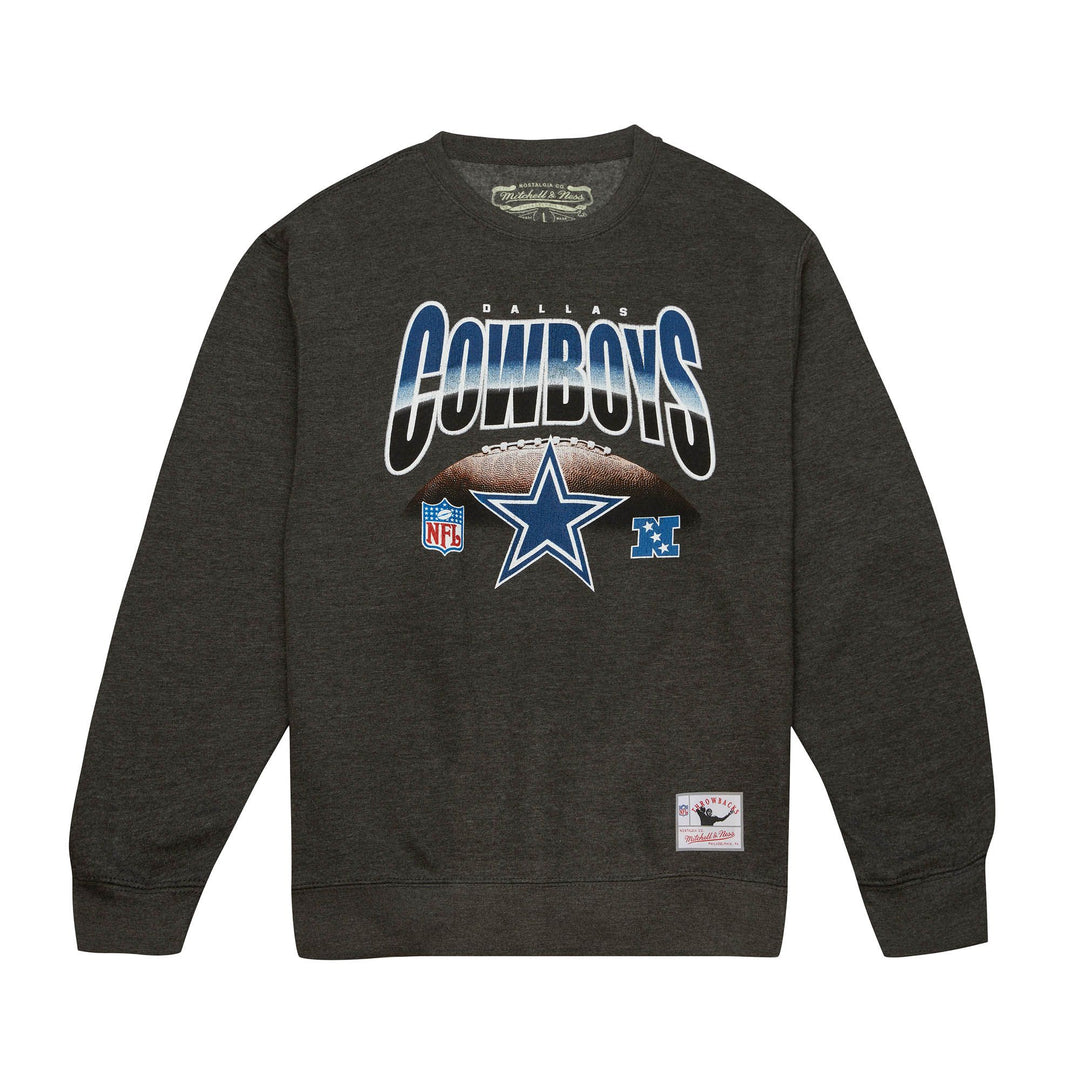 Dallas Cowboys Men's Mitchell & Ness Inzone Crew Fleece Sweatshirt Charcoal Heather - THE 4TH QUARTER