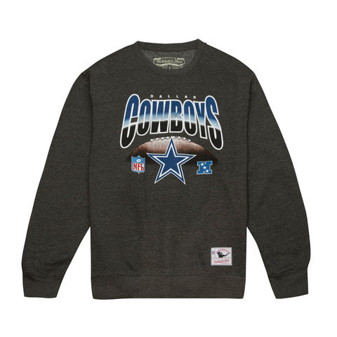 Dallas Cowboys Men's Mitchell & Ness Inzone Crew Fleece Sweatshirt Charcoal Heather