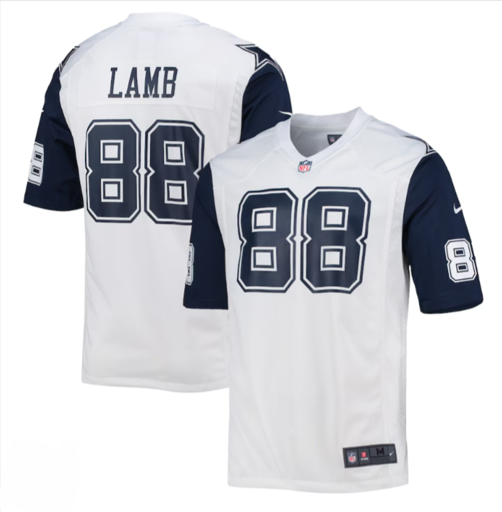 Dallas Cowboys Mens Jersey CeeCee Lamb #88 White - THE 4TH QUARTER