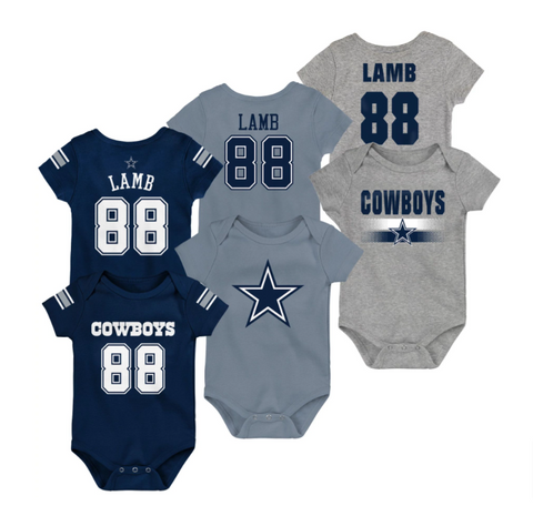 Dallas Cowboys Infant Newborn (3-9 Months) Lamb 3 Piece Creeper Set