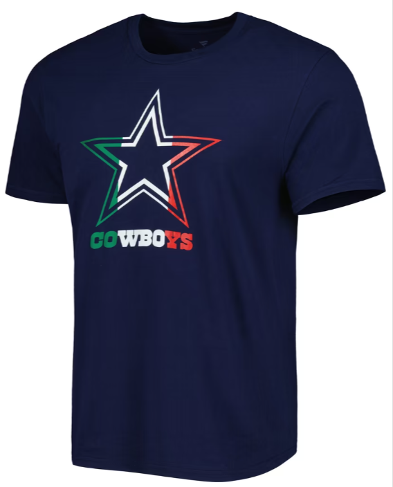 Dallas Cowboys Mens T-Shirt Premier Mexico Tri-Color Tee Navy