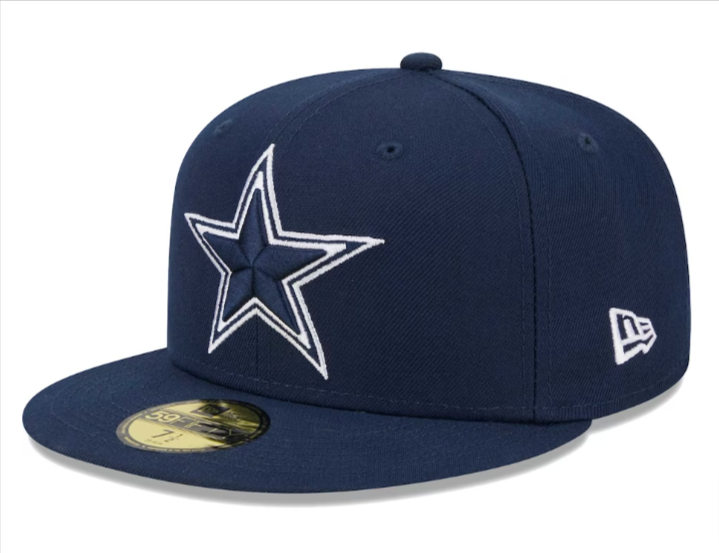 Dallas Cowboys Fitted New Era 59Fifty Main Cap Hat Navy - THE 4TH QUARTER