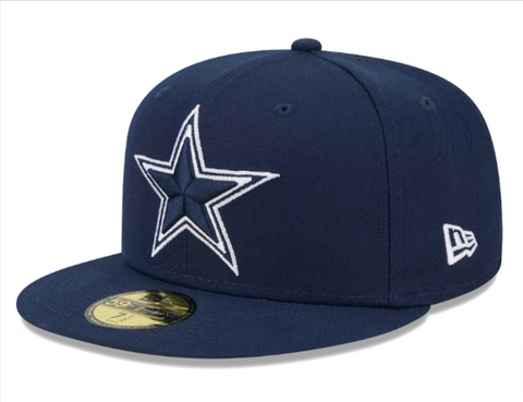 Dallas Cowboys Fitted New Era 59Fifty Main Cap Hat Navy