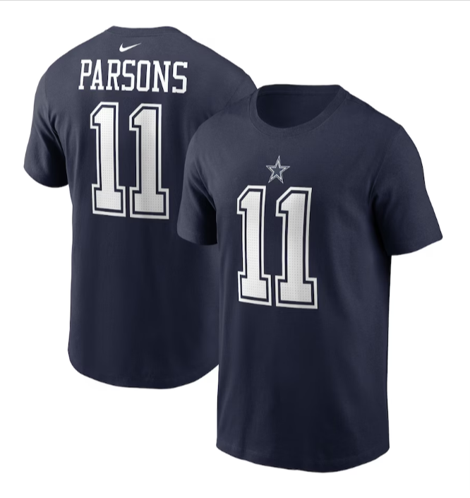 Dallas Cowboys Mens T-Shirt #11 Micah Parsons Nike Navy Game Player Tee - THE 4TH QUARTER