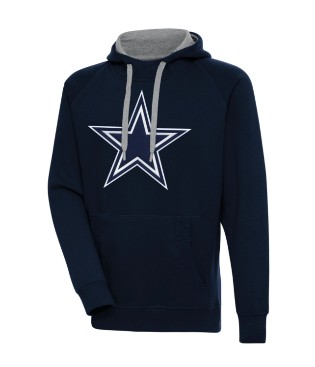 Dallas Cowboys Men's Antigua Primary Hoodie Sweatshirt Navy - THE 4TH QUARTER