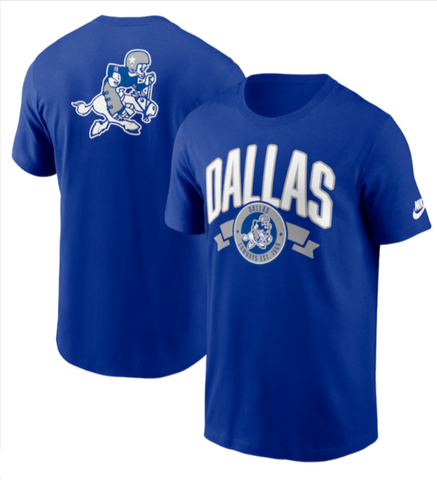 Dallas Cowboys Mens T-Shirt Nike Rewind Front and Back Hit Essential Tee