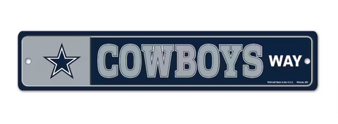 Dallas Cowboys Way Bar Decor Plastic Street Sign 3.75" X 19"