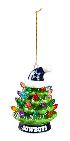 Dallas Cowboys 4" Lighted LED Ceramic Tree Ornament