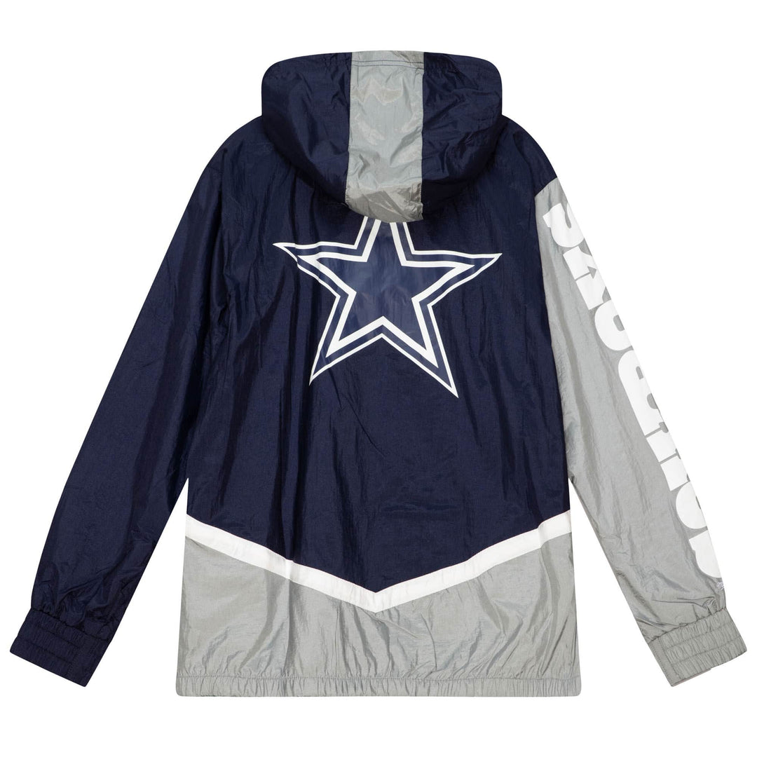 Dallas Cowboys Mens Jacket Mitchell &amp; Ness Undeniable Full Zip Windbreaker - THE 4TH QUARTER