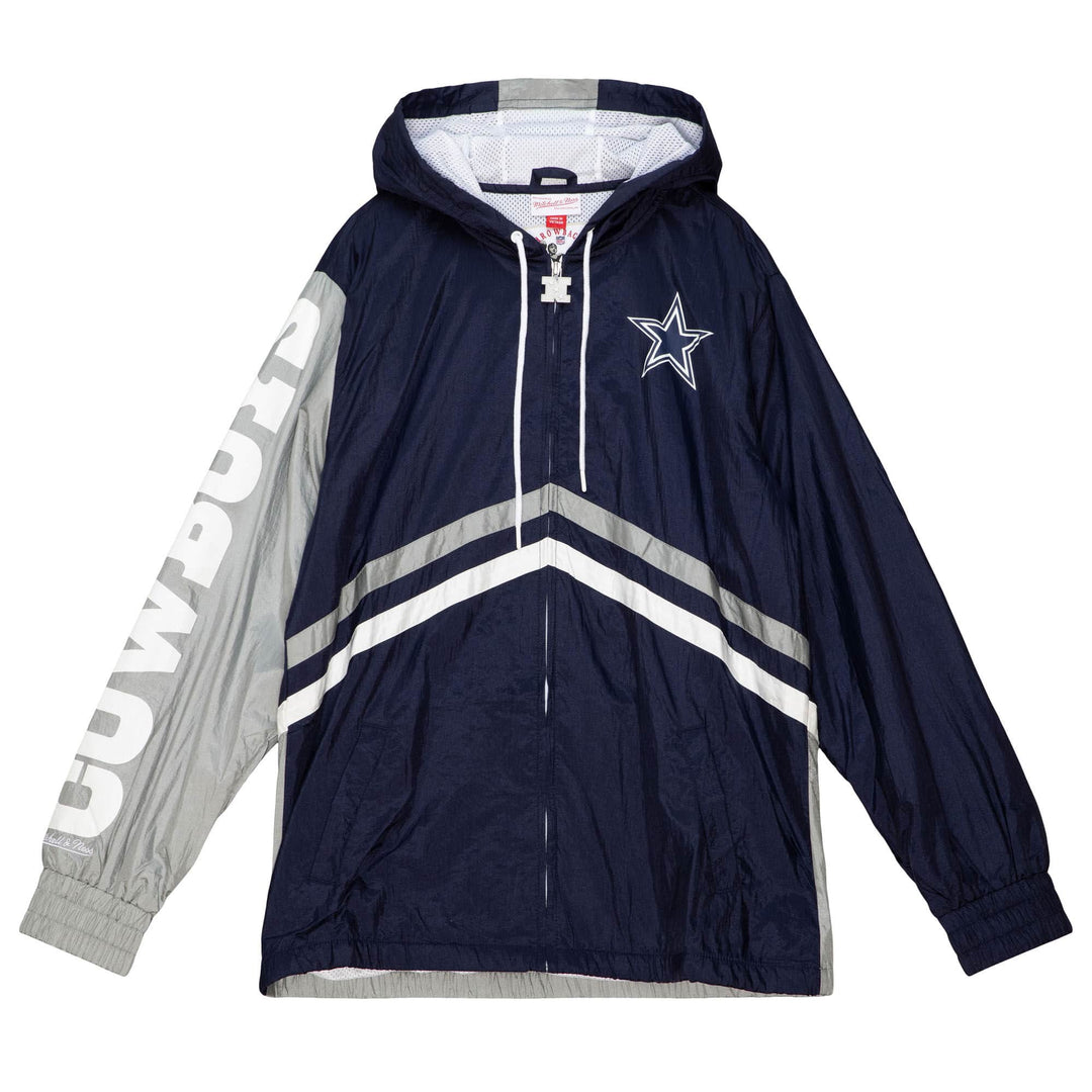 Dallas Cowboys Mens Jacket Mitchell & Ness Undeniable Full Zip Windbreaker - THE 4TH QUARTER