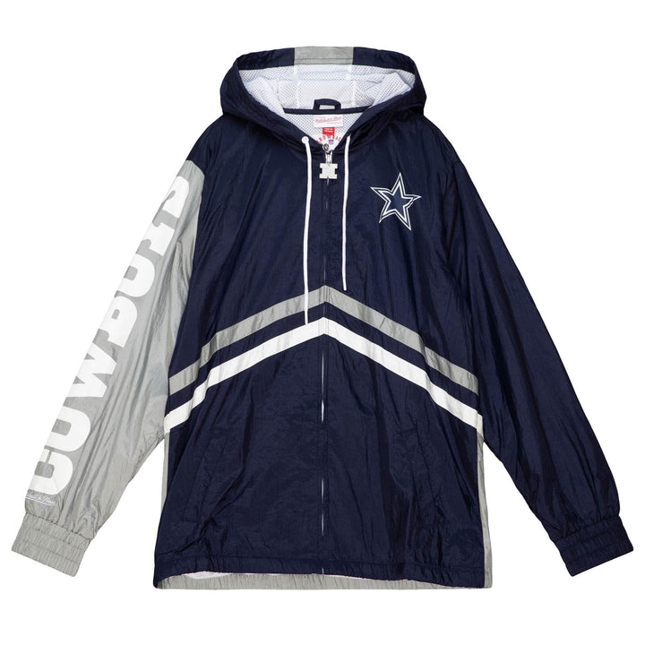 Dallas Cowboys Mens Jacket Mitchell &amp; Ness Undeniable Full Zip Windbreaker - THE 4TH QUARTER