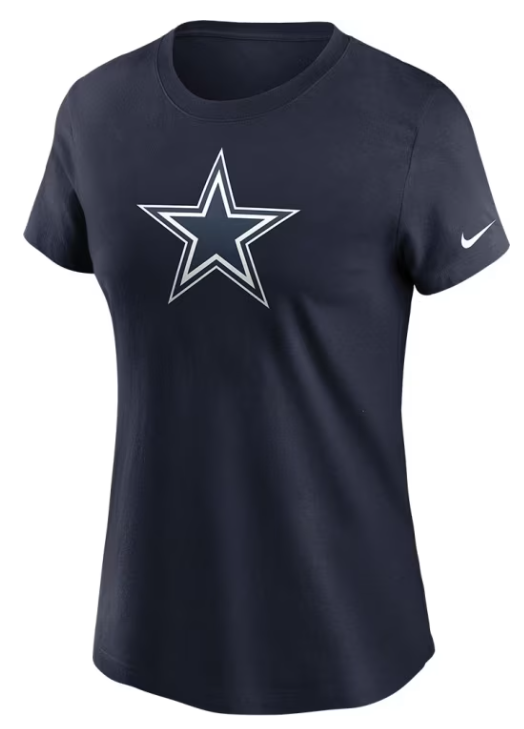 Dallas Cowboys Women's T-Shirt Nike Essential Logo Navy Tee - THE 4TH QUARTER