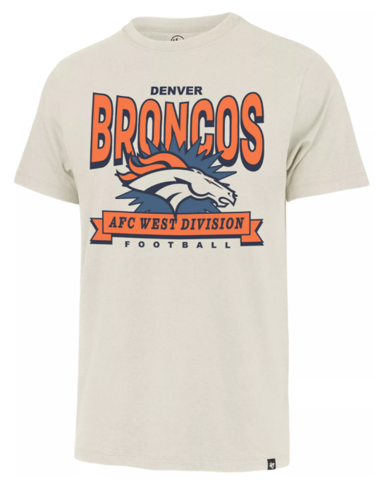 Denver Broncos Mens T-Shirt 47 Brand Dune Twelve Six Franklin Tee - THE 4TH QUARTER