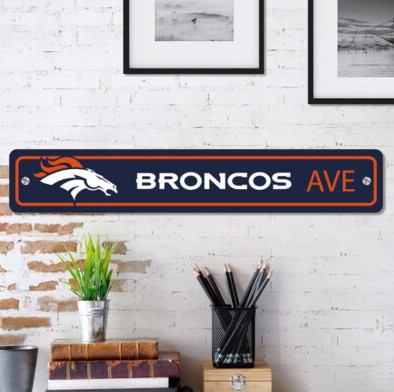 Denver Broncos Ave Street Sign Bar Decor