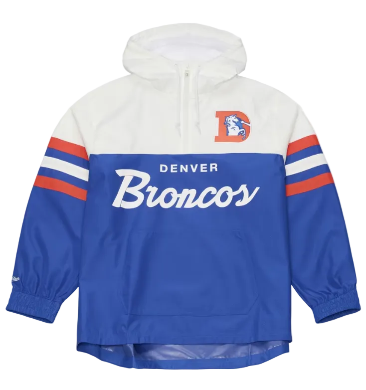 Denver Broncos Mens Mitchell &amp; Ness Head Coach Lightweight Windbreaker Jacket