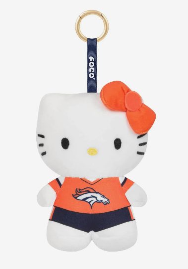 Denver Broncos Plush Hello Kitty Bag Charm Keychain
