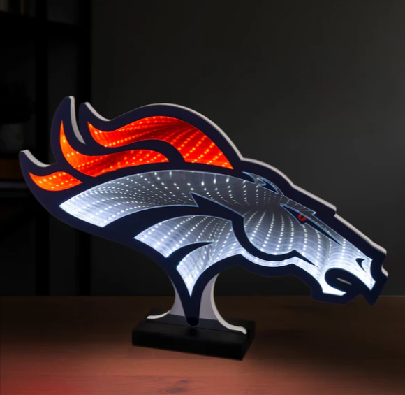 Denver Broncos LED Infinity Logo Acrylic Light - THE 4TH QUARTER