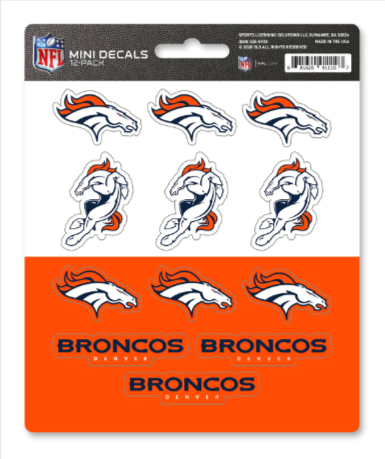 Denver Broncos Decal Set Mini 12 Pack