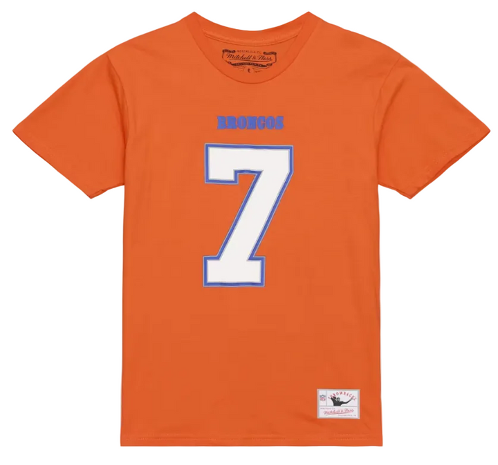 Denver Broncos T-Shirt Mitchell &amp; Ness John Elway 1994 Name &amp; Number Tee Orange
