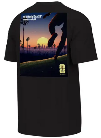 FIFA Los Angeles Mens T-Shirt 2026 Poster Tee Black - THE 4TH QUARTER