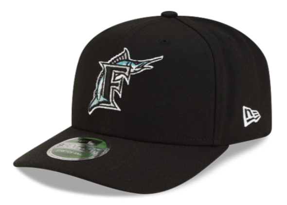 Florida Marlins Snapback New Era 9Seventy Stretch-Snap Black Cap Hat - THE 4TH QUARTER