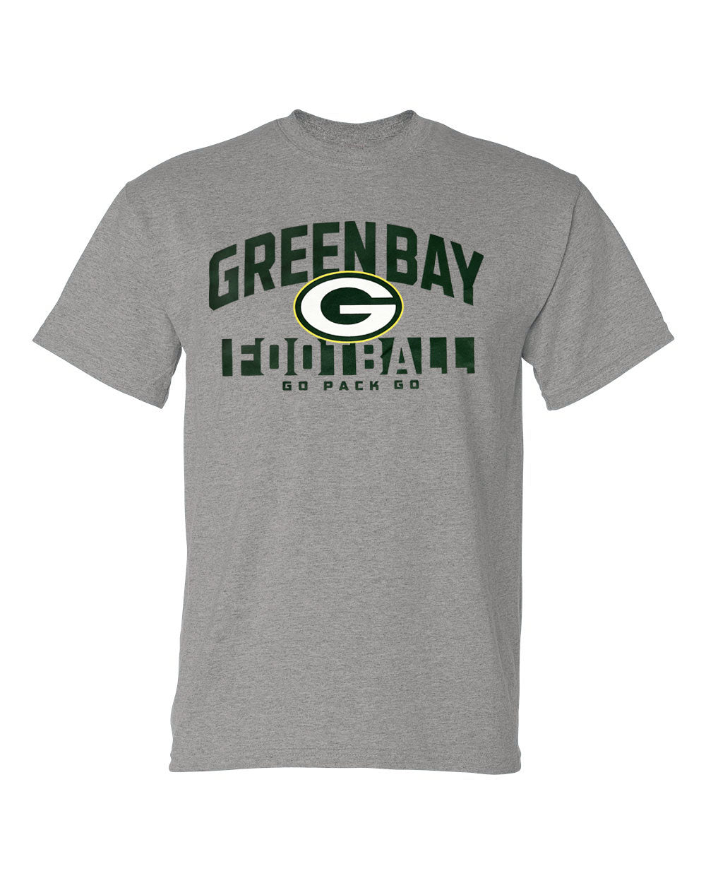 Green Bay Packers Mens T-Shirt Fanatics Screen Blocking Grey Tee - THE 4TH QUARTER