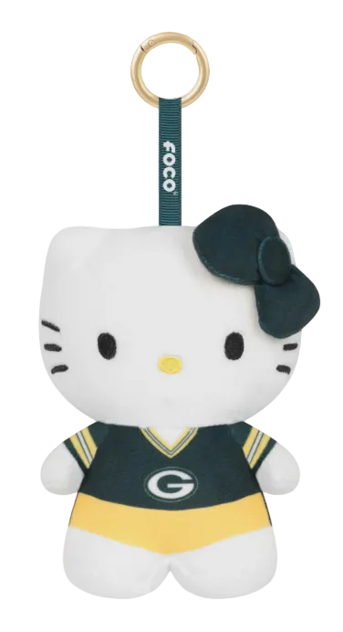 Green Bay Packers Plush Hello Kitty Bag Charm Keychain