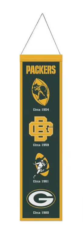 Green Bay Packers Heritage Evolution Wool Banner - THE 4TH QUARTER