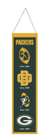 Green Bay Packers Heritage Evolution Wool Banner