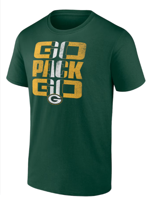 Green Bay Packers Mens T-Shirt Fanatics Hometown Offensive Drive Green Tee - THE 4TH QUARTER