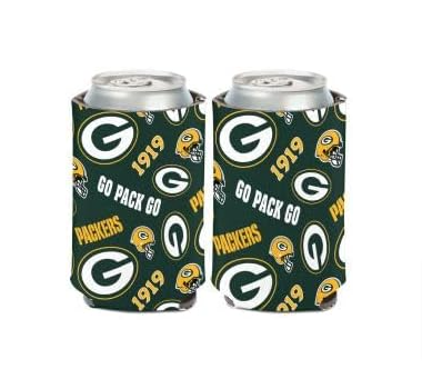 Green Bay Packers 12oz Scatterprint Can Cooler Kaddy Holder
