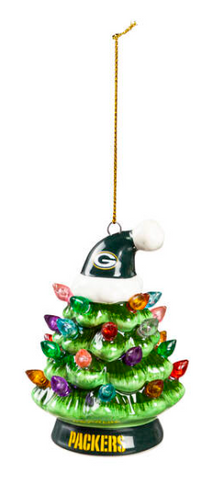 Green Bay Packers 4" Lighted LED Ceramic Tree Ornament