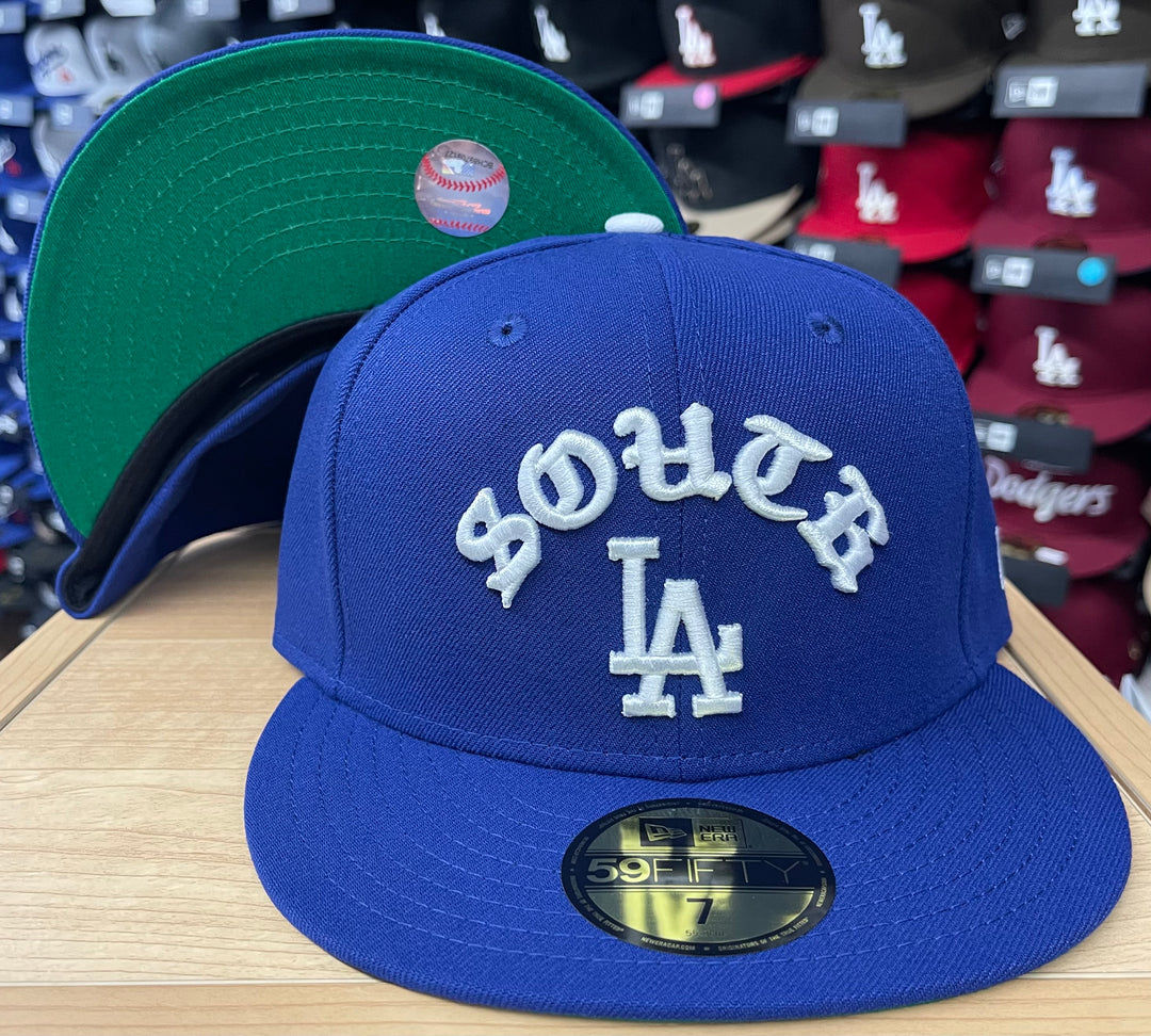 Los Angeles Dodgers Fitted New Era 59FIFTY Gothic South LA Blue Cap Hat Grey UV - THE 4TH QUARTER