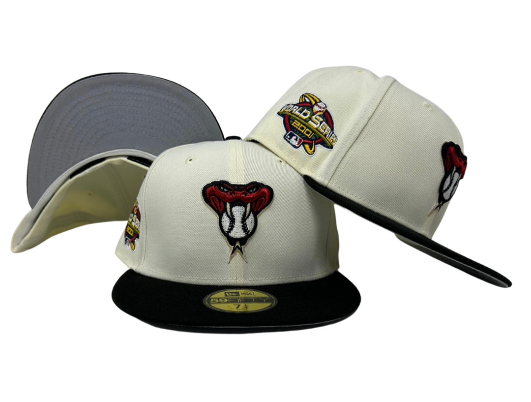 Arizona Diamondbacks Fitted New Era 59Fifty World Series Chrome Black Cap Hat Grey UV - THE 4TH QUARTER